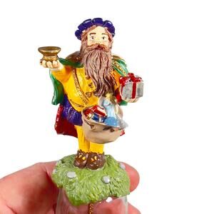 Novelino Christmas Through The Ages Glass Bell Resin Topper 1992 Elizabethan